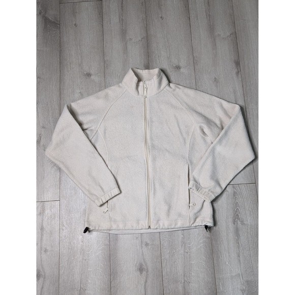 Columbia Jacket Womens Medium Ivory Full Zip Mock Neck Long Sleeve Fleece - Picture 1 of 11